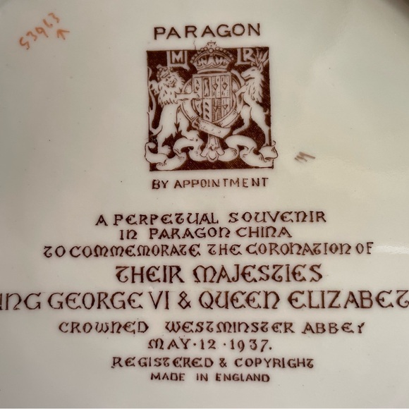 King George VIII 1937 Paragon Coronation Plate - Picture 6 of 7